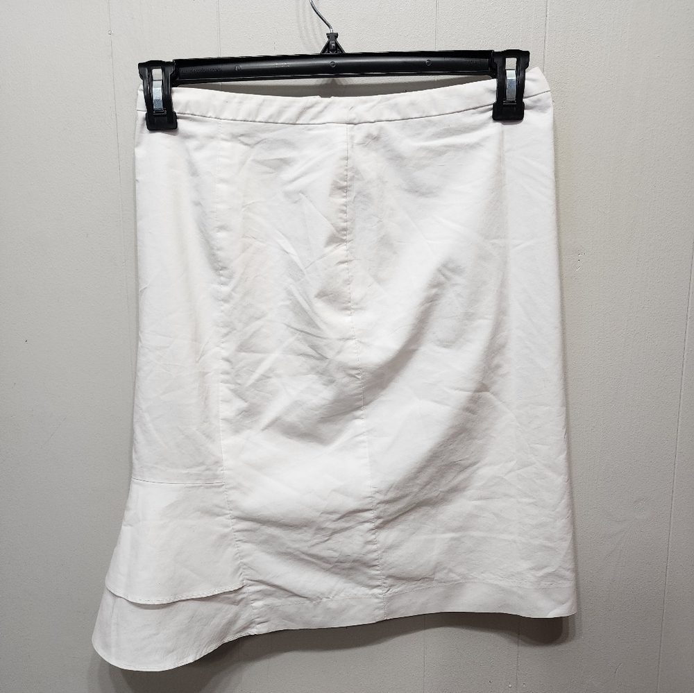 New York &‎ Co Skirt Size 4  White Pencil Flare Lined Lightweight Casual B536